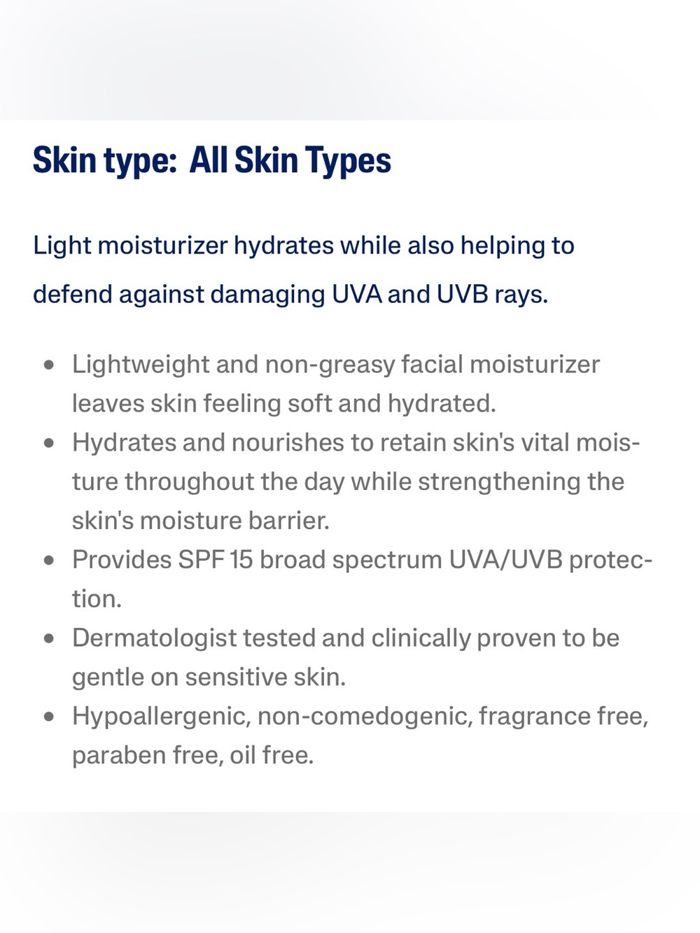 Cetaphil OIL FREE Daily Facial Moisturizer SPF 15 - Picture 8 of 8